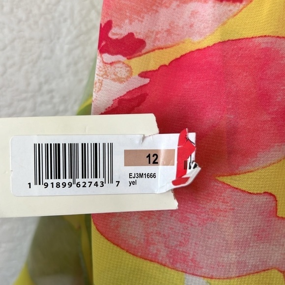 Eliza J Floral Halter Neck High Low Dress In Yellow - Picture 12 of 14